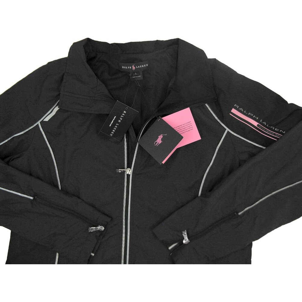 NEW $398 Polo Ralph Lauren Pink Pony Windbreaker Jacket! L Black Huge Pink Pony